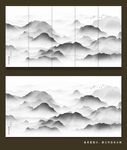 水墨抽象国画山水背景