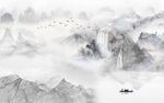 新中式山水背景墙