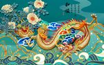 3D立体浮雕龙纹背景墙