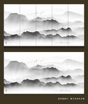 抽象新中式山水画