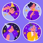 卡通女孩插画贴纸