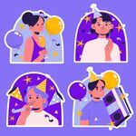 欧美卡通女孩插画