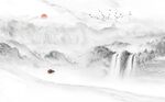 旭日东升高山流水新中式背景墙
