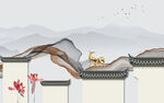 最新山水徽派墙画 TIF分层