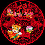 2022虎年窗花静电贴
