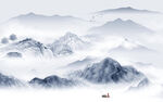 人气 山水背景画 TIF分层图