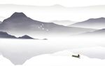 渔家傲新中式山水背景墙