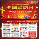 全国消防宣传月展板