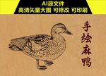 手绘鸭子