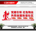 红色物业文化墙