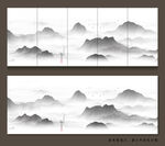 新中式抽象意境现代山水画