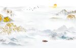 新中式山水背景墙