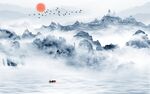 现代 简约山水墙画 TIF分层