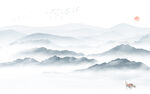 爆款山水中式背景 tif分层