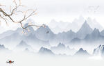 中式 客厅背景山水 TIF分层