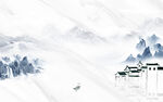 江南山水背景墙画 TIF分层