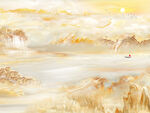 大理石山水画