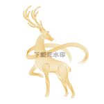 金色鹿飘带矢量