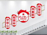 不忘初心牢记使命党建楼梯文化墙