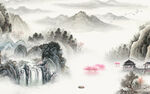 中国风山水背景新画 tif分层