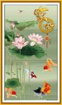 荷花鲤鱼图
