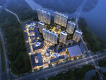 新中式住宅商业街鸟瞰图