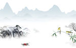 最新简约山水墙画 TIF分层