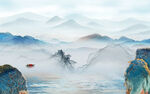 中式 简约山水墙画 TIF分层