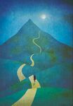抽象 油画 手绘 装饰画 山路