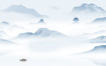 中国风山水无框新画 tif分层