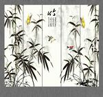 水墨竹子背景墙