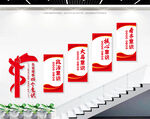 四个意识党建楼梯文化墙展板