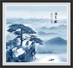 圆形山水画 