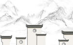 爵士白高清中式山水 TIF分层