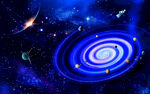 漩涡星系星空背景