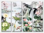 荷花条屏