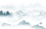 大气山水电视背景 tif分层
