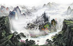 高档现代意境山水 TIF分层