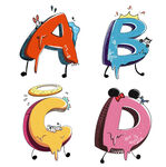 手绘字母ABCD PSD分层图
