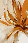 现代橙色花卉抽象油画装饰画