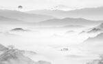 现代山水灰色背景 tif分层
