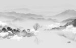 中国风灰色客厅山水 TIF分层