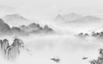 大气灰色背景山水 TIF分层