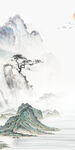 高清玄关背景山水 文件分层 