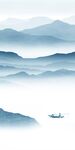 蓝色 家装玄关山水 tif分层