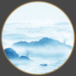 水墨山