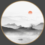 水墨山