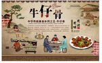 牛仔骨背景墙