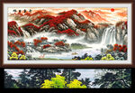 旭日东升山水画