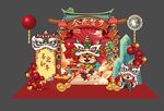新春虎年国潮风 包装美陈
